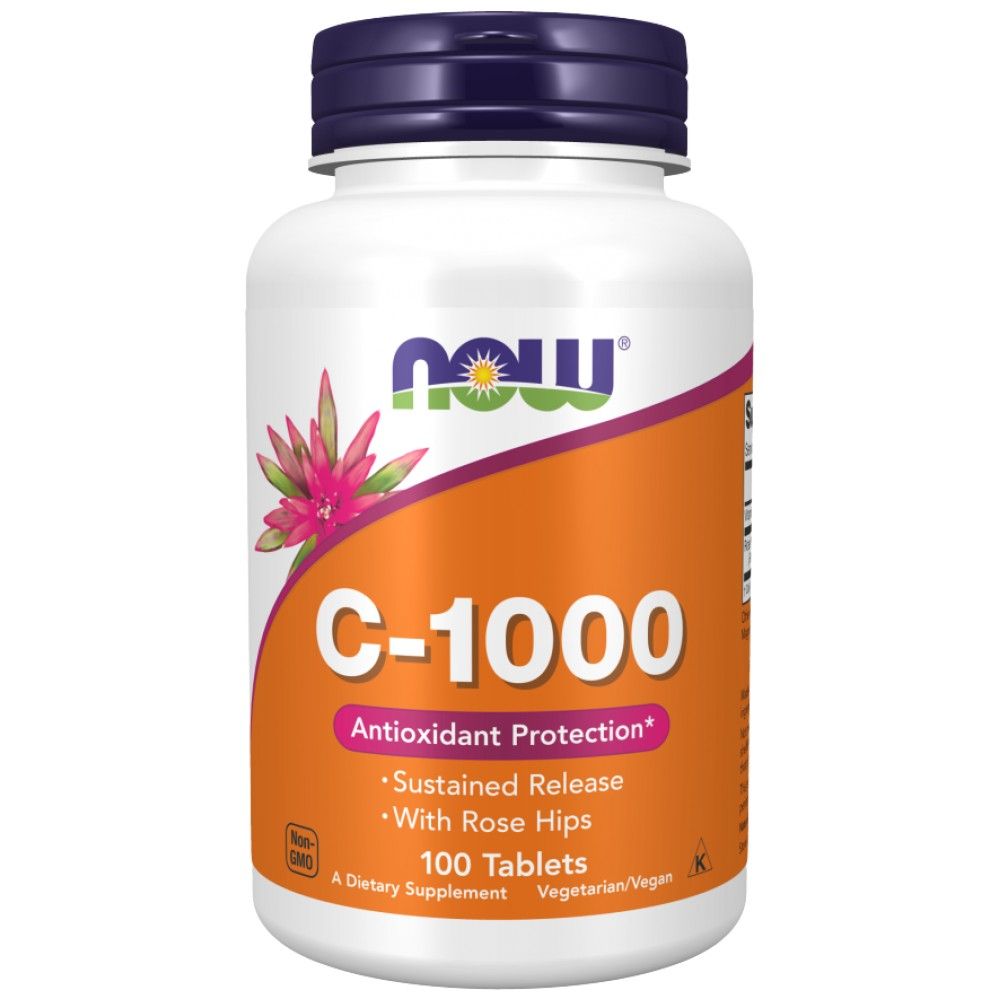 Vitamin C-1000 with Rose Hips / Sustained Release - 100 Таблетки - Feel You