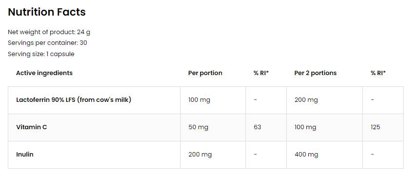 Lactoferrin LFS 90% 60 капсули - Feel You
