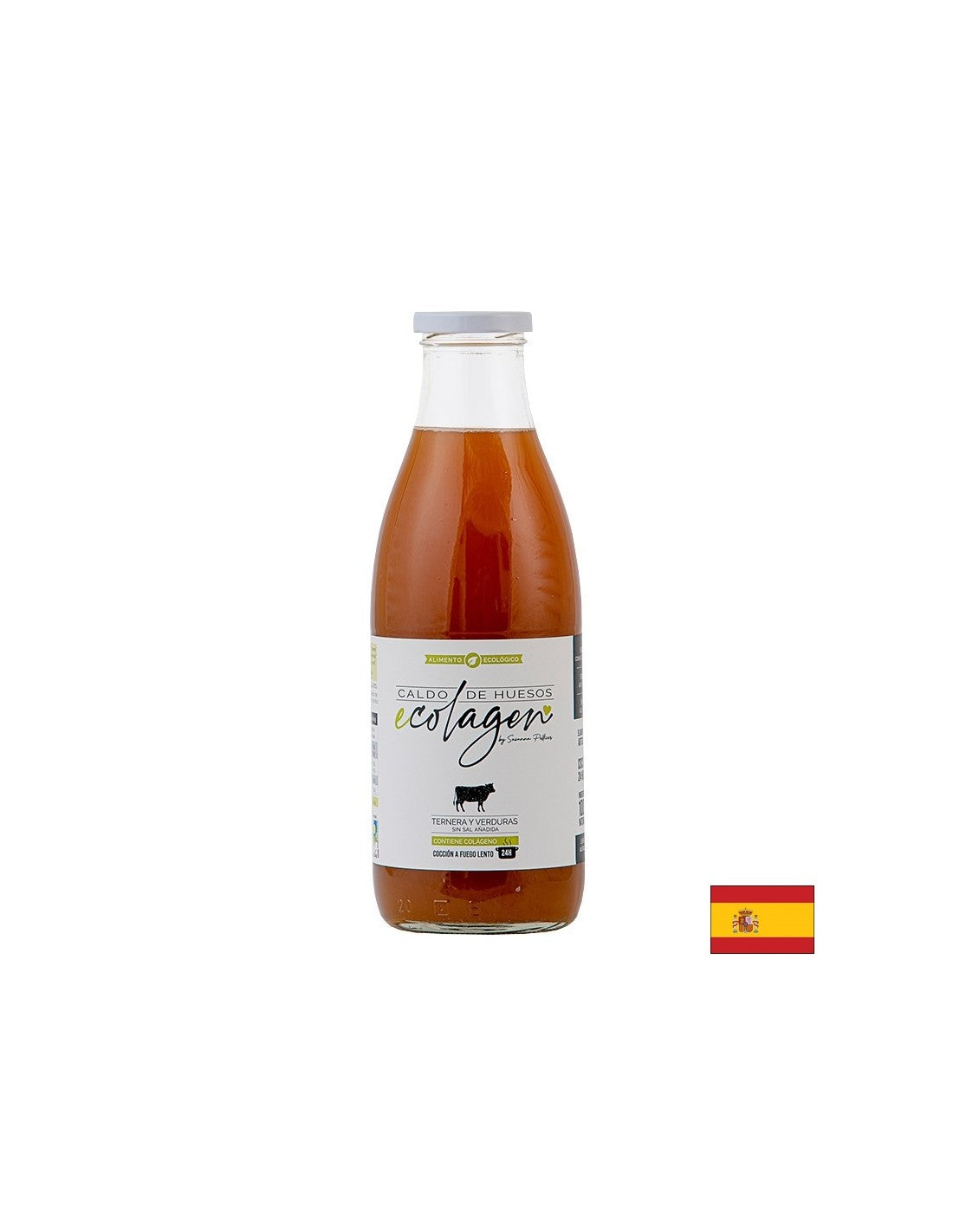 Безсолен телешки костен бульон, БИО - С подправки, зеленчуци и ябълков оцет, 1 литър - Feel You