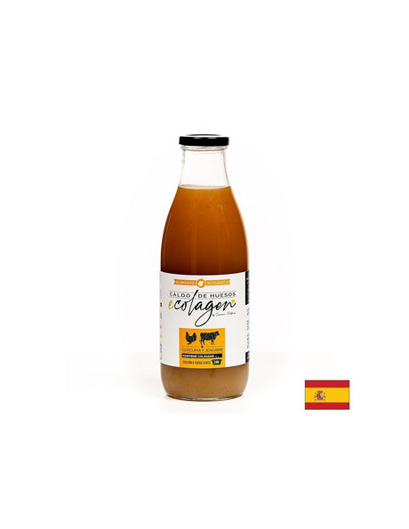 Костен бульон - телешки и пилешки, БИО - С куркума, джинджифил, ябълков оцет и хималайска сол, 1 литър - Feel You