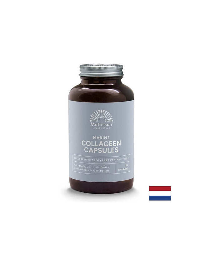 Рибен колаген (тип 1) с витамин С и хиалуронова киселина - Marine Collagen Peptan, 180 капсули Mattisson Healthstyle - Feel You