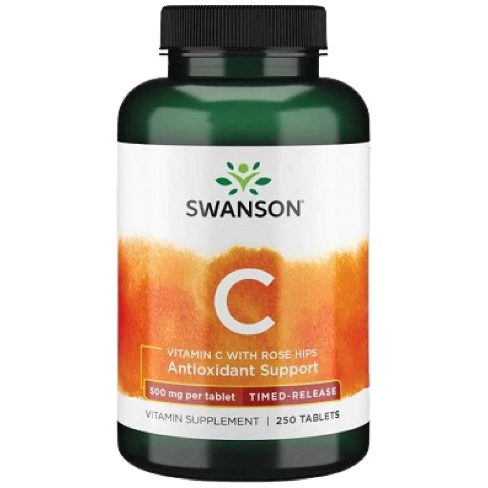 Timed-Release Vitamin C 500 mg | With Rose Hips 250 Таблетки - Feel You