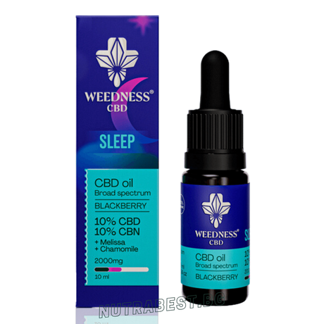 Сън СБД масло 10% + СБН 10% Широк спектър |Къпина (10ml) Weedness СБД - Feel You