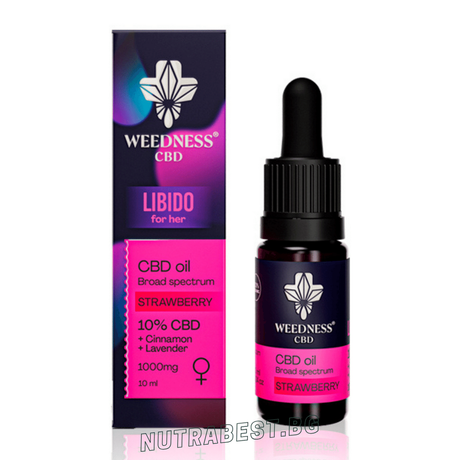 Либидо СБД масло 10% за нея Широк спектър | Ягода (10ml) - Feel You