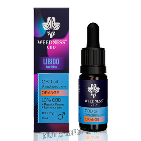 Либидо СБД масло 10% за него Широк спектър | Портокал (10ml) Weedness СБД - Feel You