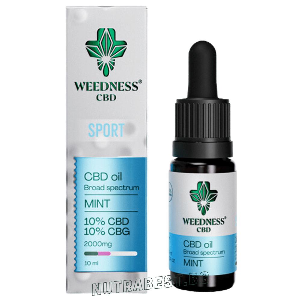 Спорт СБД масло 10% + CBG 10% широк спектър|Мента (10ml)  Weedness СБД - Feel You