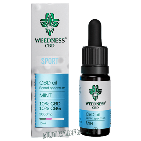 Спорт СБД масло 10% + CBG 10% широк спектър|Мента (10ml)  Weedness СБД - Feel You