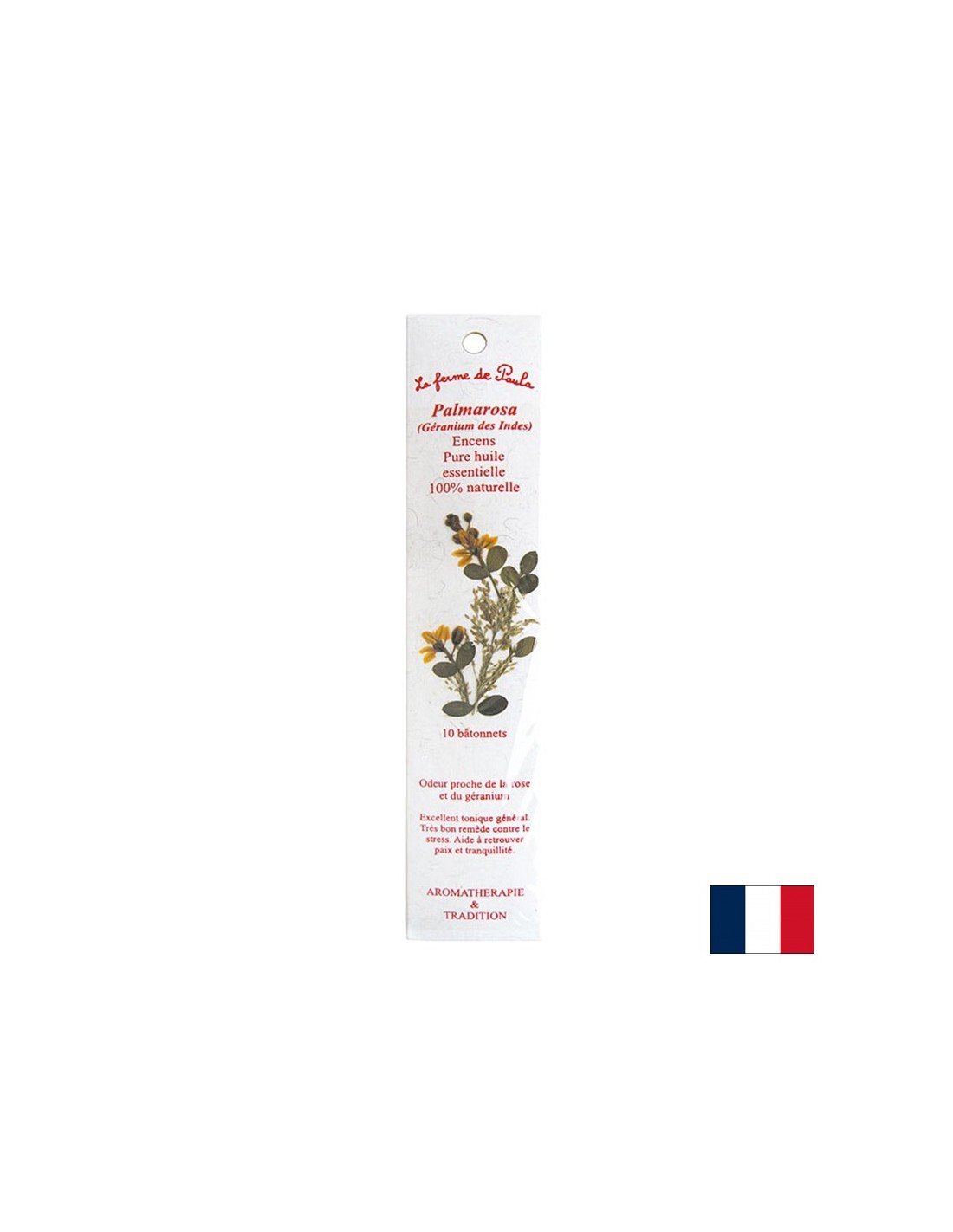 Пръчици за горене с аромат на Палмароза (Индийски здравец), 10 бр. - Feel You