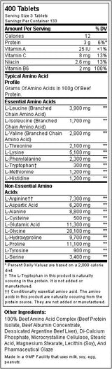 100% Beef Aminos 400 Tabs. - Feel You