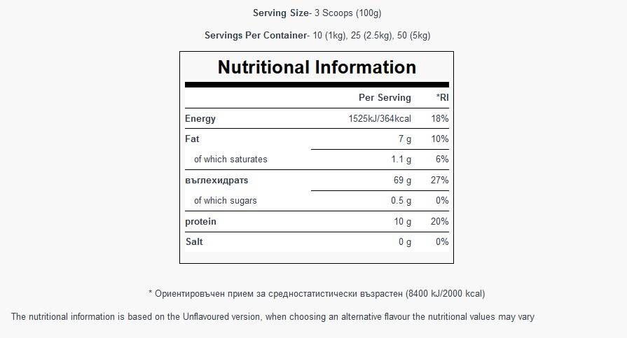 100% Instant Oats - 1000 грама - Feel You