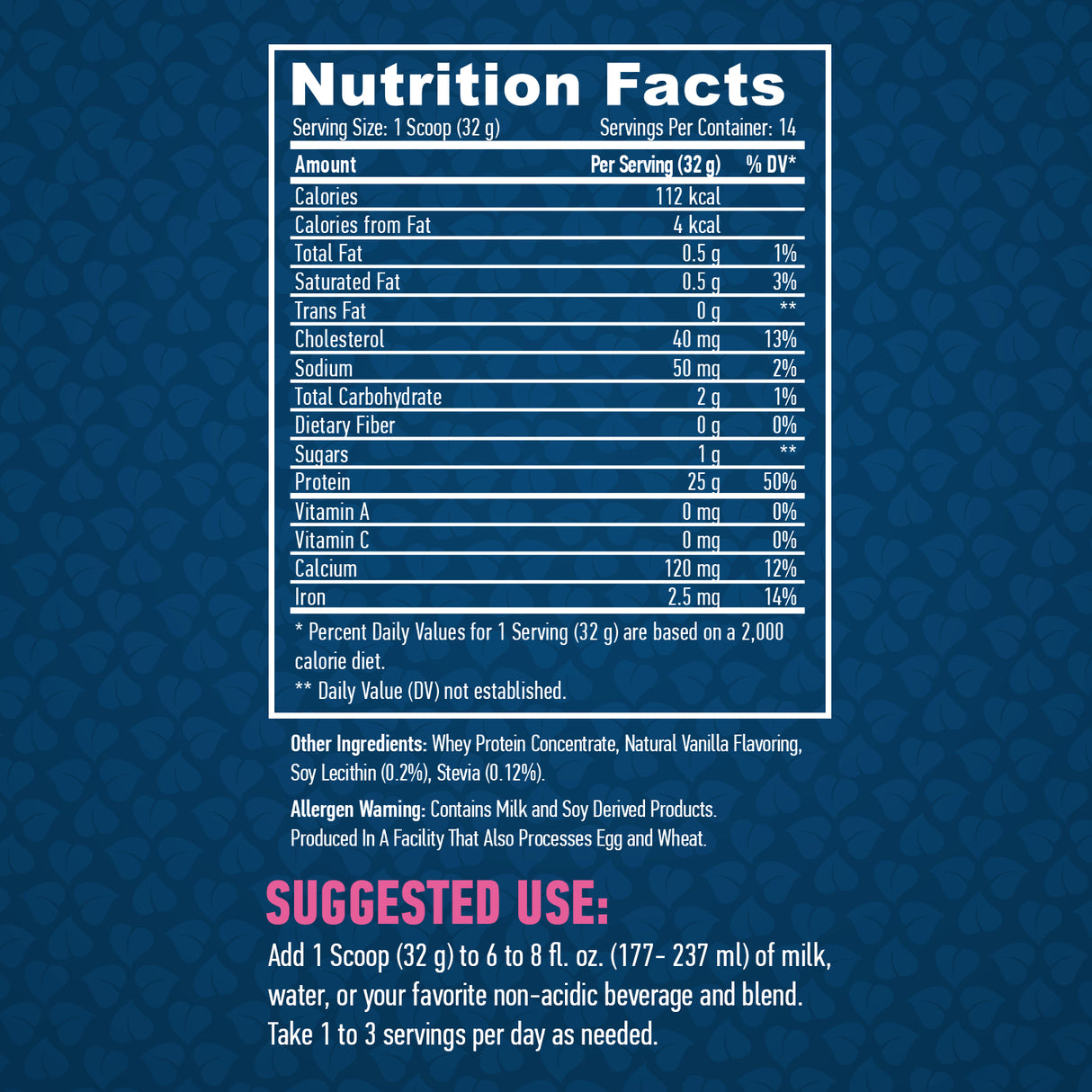 100% Pure All Natural Whey Protein / Vanilla - 0.454 kg - Feel You