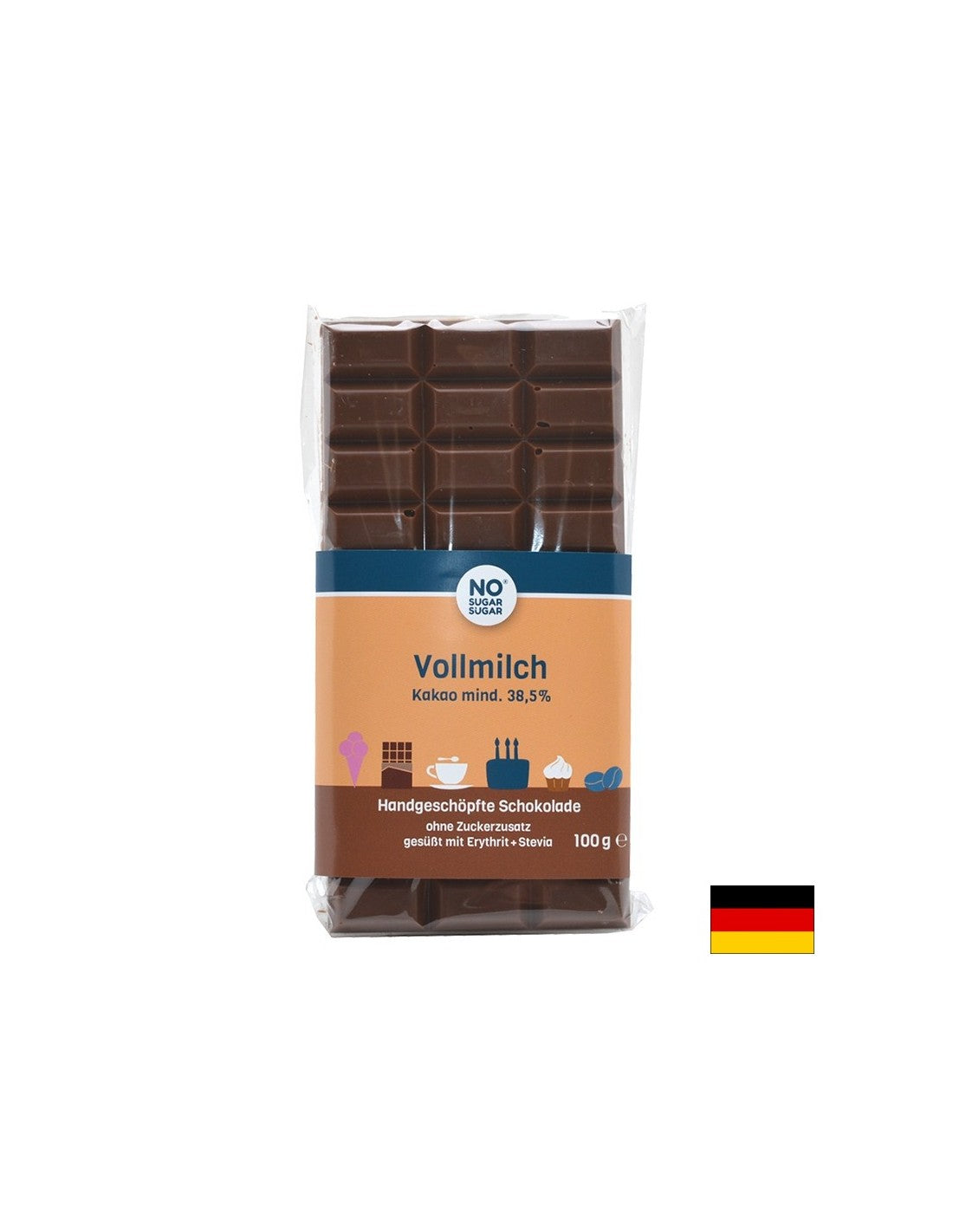 Пълномаслен шоколад (без захар), 100 g - Feel You