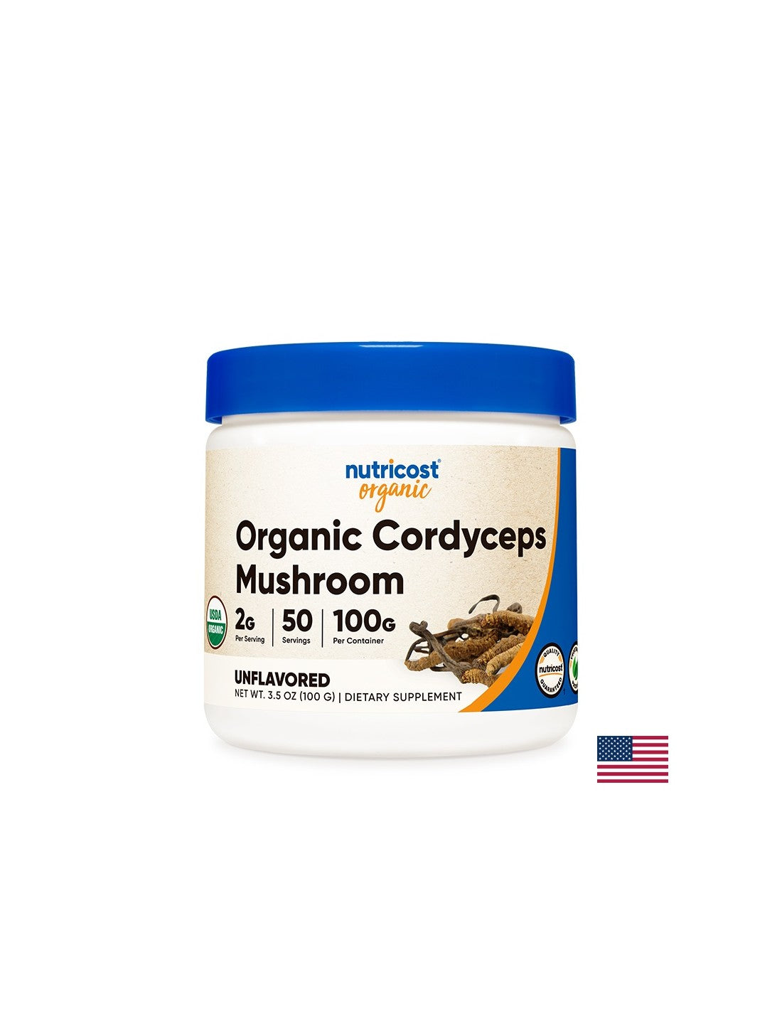 При умора и стрес - Кордицепс Органик, 100 g, прах Nutricost - Feel You