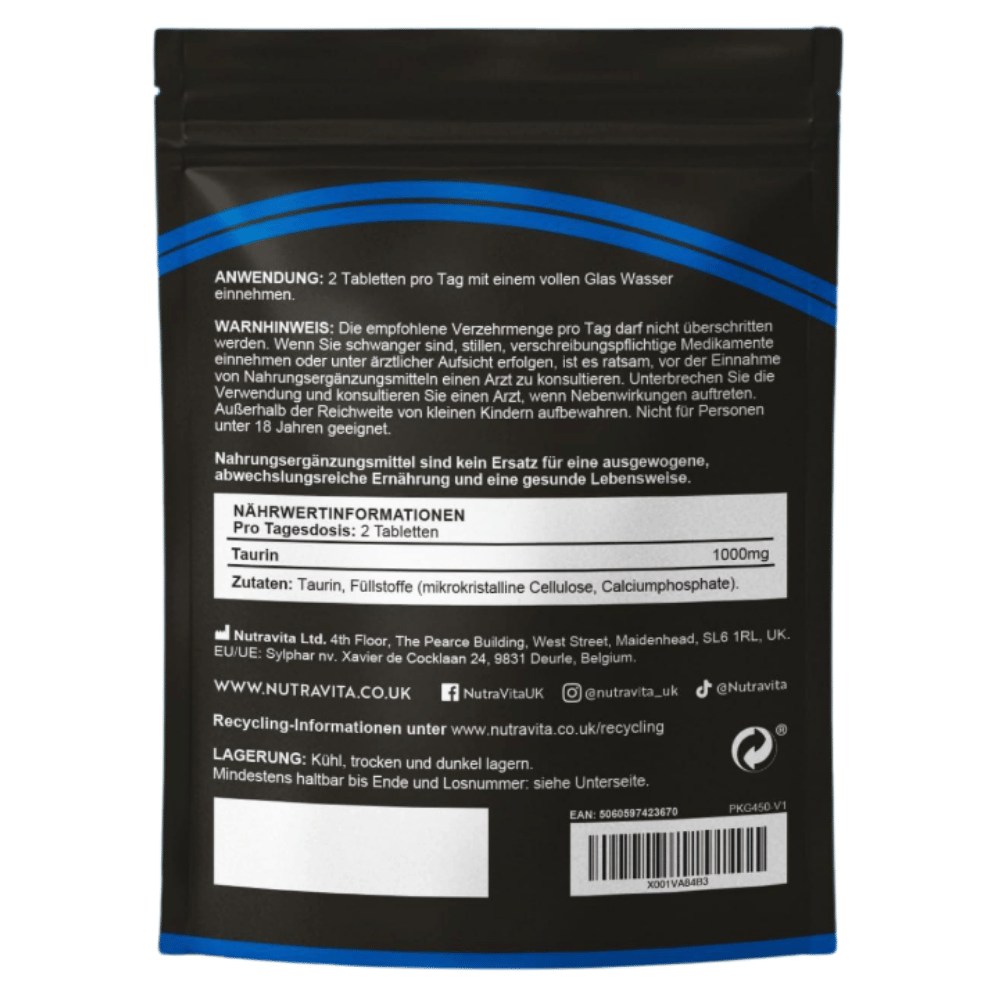 Таурин 1000 мг /180 таблетки, 90 дни/ - Feel You