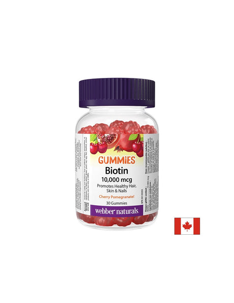 Коса и кожа - Биотин, 10000 µg х 30 желирани таблетки, с вкус на нар - Feel You