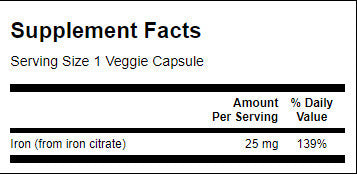 Iron Citrate 25 mg - 60 капсули - Feel You
