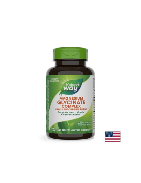 Мускулна функция, сърдечно и неврологично здраве - Магнезий (бисглицинат, малат), 110 mg х 120 V-таблетки - Feel You