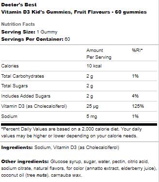 Vitamin D3 Kid's Gummies - 60 желирани бонбони - Feel You