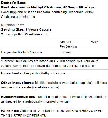 BEST Hesperidin Methyl Chalcone 500 mg - 60 капсули - Feel You