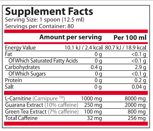 Pure Nutrition - CARNI MAX LIQUID with GUARANA and GREEN TEA - 1000 МЛ - Feel You