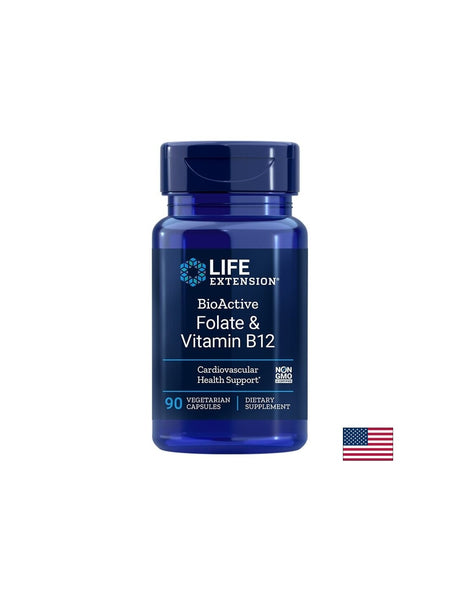 Фолиева киселина и Витамин В12 (BioActive Folate & Vitamin B12), 90 капсули - Feel You
