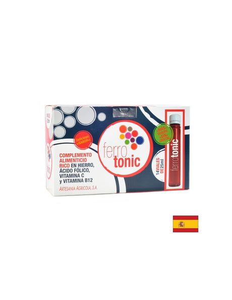 Желязо + фолиева киселина и витамини В12 & С - Ferro tonic – тоник за кръвта, защита от анемия и умора, 14 ампули x 25 ml - Feel You