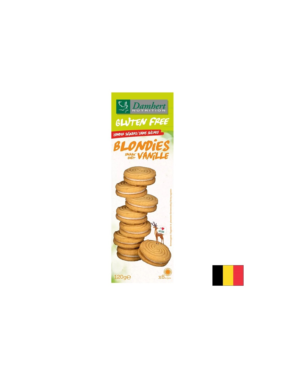 Безглутенови бисквити с крем ванилия (без захар), 120 g - Feel You