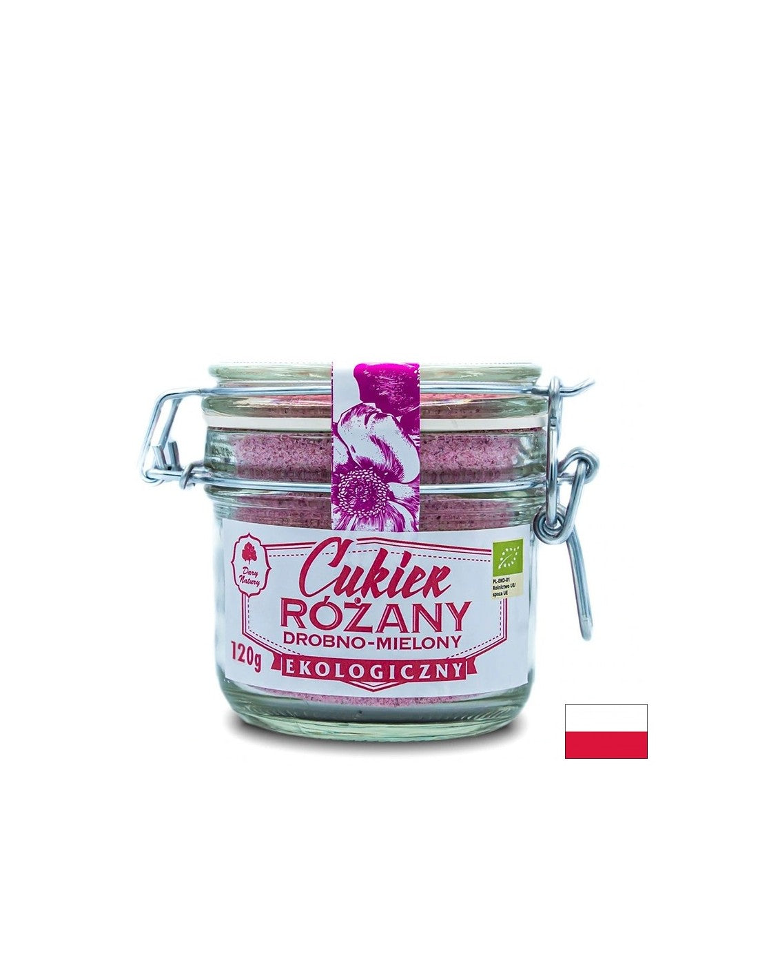 Фино смляна тръстикова захар с розови листенца, 120 g - Feel You