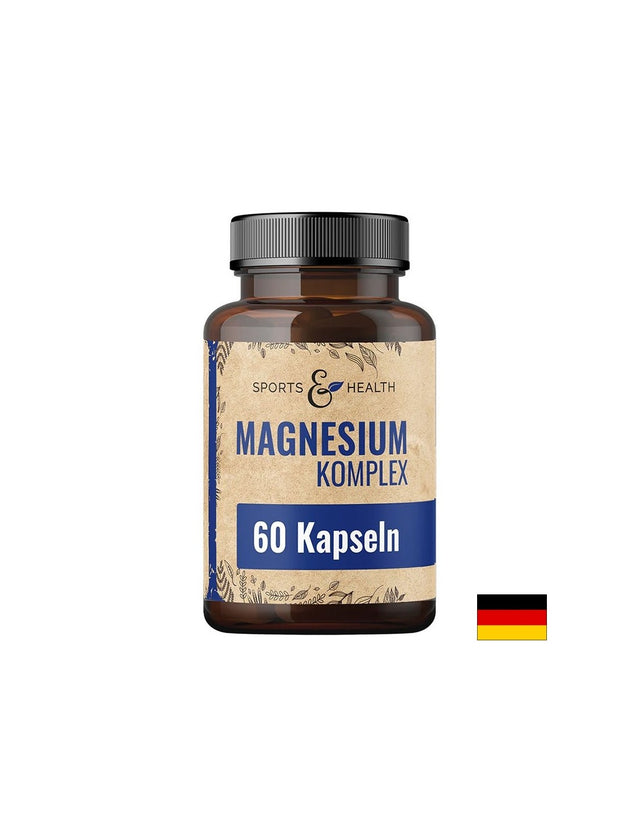 Магнезий 126 mg (8 форми) + Витамин B6 2.1 mg – За мускули, сърце и нервна система, 60 капсули - Feel You