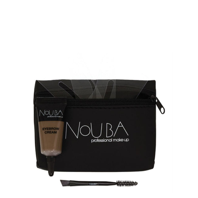 15 Set Nouba: Nouba, Eyebrow Brush + Nouba, Eyebrow Gel, 7 ml + Textile Makeup Bag, Black - Feel You