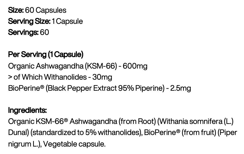 Ashwagandha KSM-66 600 mg - 60 капсули - Feel You