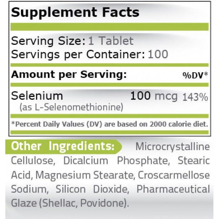 Pure Nutrition - Selenium - 100 мкг - 100 Таблетки