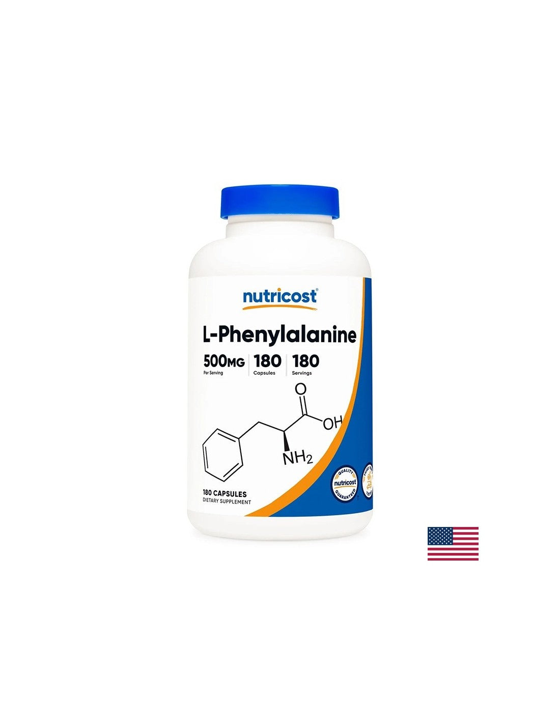 Нервна и мозъчна функция - Л-Фениланин, 180 капсули Nutricost - Feel You