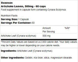 Artichoke Leaves 500 mg 60 капсули - Feel You
