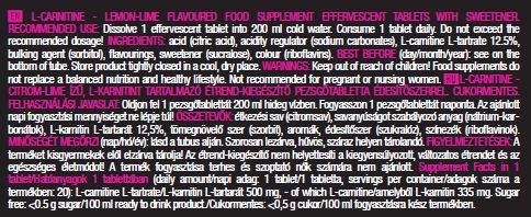 Effervescent L-Carnitine 500mg / 20 Tabs. - Feel You