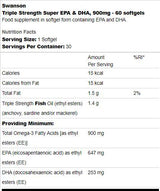 Triple Strength Super EPA and DHA 900 mg 60 Гел капсули - Feel You