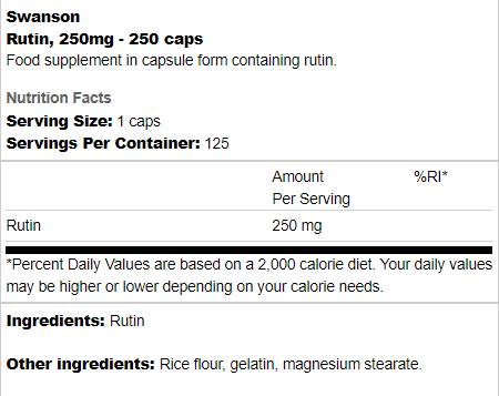 Rutin 250 mg 250 капсули - Feel You