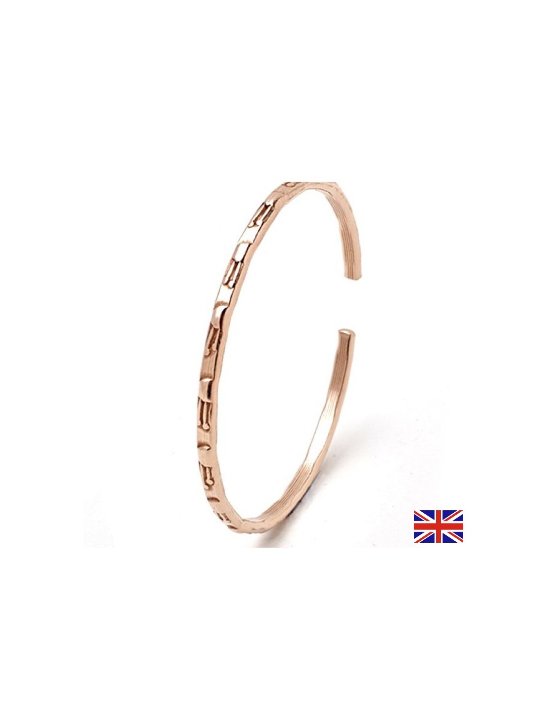 Тясна медна гривна с мотиви - При болки в ставите, 19 см - Feel You