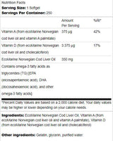 Norwegian Cod Liver Oil 350 mg 250 Гел капсули - Feel You