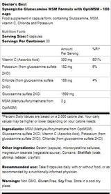 Synergistic Glucosamine MSM Formula |  With OptiMSM - 180 капсули - Feel You