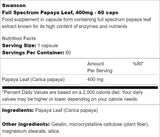 Full Spectrum Papaya Leaf 400 mg 60 капсули - Feel You