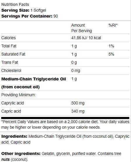 MCT Pure 1000 mg 90 Гел капсули - Feel You