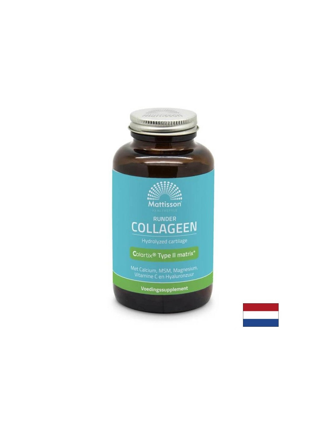 Здрави стави и красиви коса и кожа - Колаген Говежди (тип 2) с калций, магнезий, витамин С и хиалуронова киселина, 180 капсули Mattisson Healthstyle - Feel You