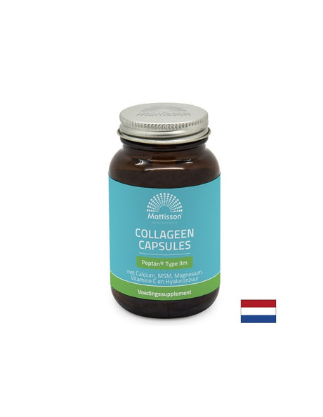 Колаген (тип 2) с калций, магнезий, МСМ, витамин C и хиалуронова киселина - Absolute Collagen Peptan, 60 капсули Mattisson Healthstyle - Feel You