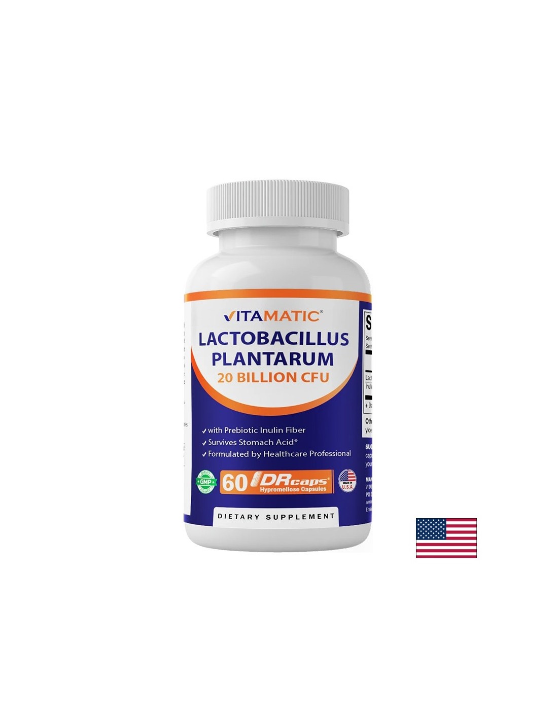 Лактобацилус плантарум 20 млрд. + инулин – За балансирана чревна флора и комфорт, 60 капсули със забавено освобождаване - Feel You