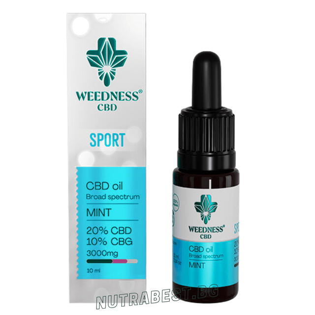 Спорт СБД масло 20% + CBG 10% широк спектър|Мента (10ml)  Weedness СБД - Feel You