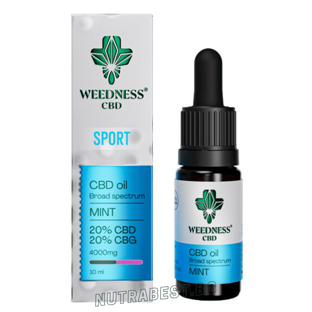 Спорт СБД масло 20% + CBG 20% широк спектър|Мента (10ml)  Weedness СБД - Feel You