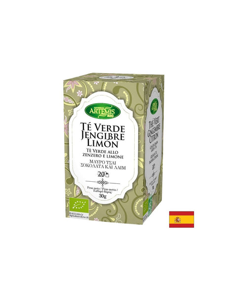 Зелен чай с джинджифил и лимон, БИО, 20 филтърни пакетчета - Feel You
