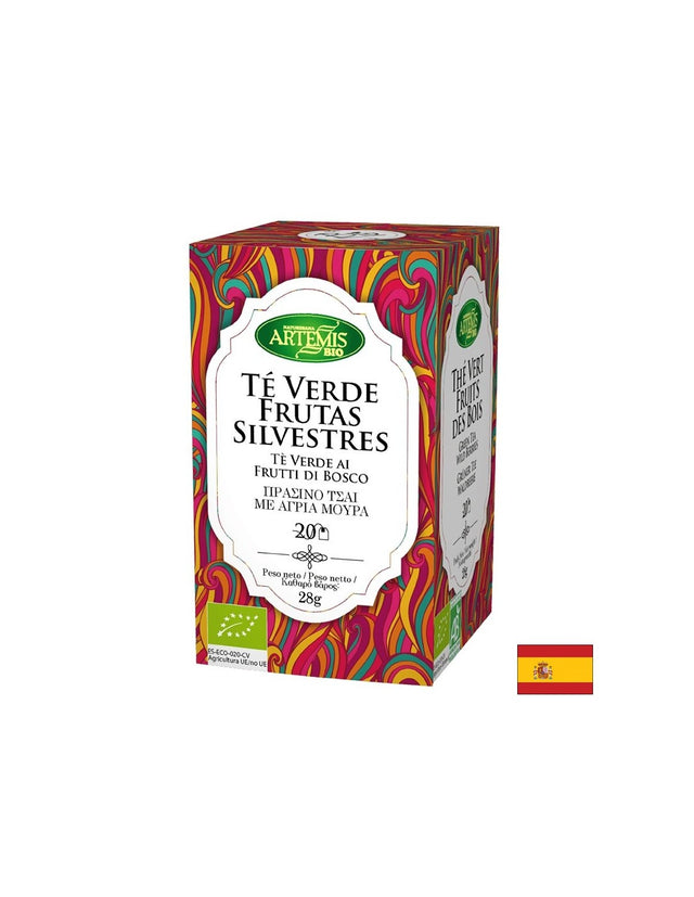 Зелен чай с аромат на малина, БИО, 20 филтърни пакетчета - Feel You