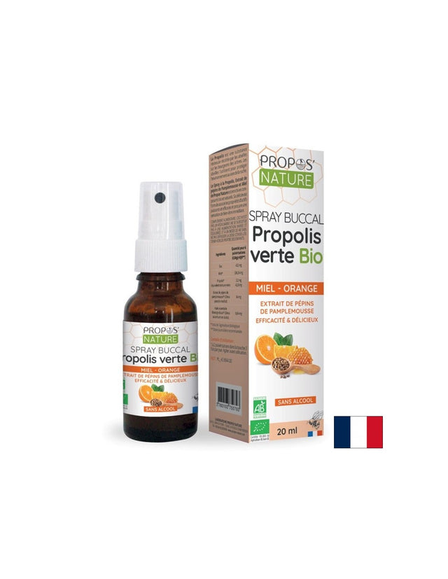Спрей за гърло с екстракт от прополис, грейпфрут (семена), пчелен мед и портокал, 20 ml Propos’Nature - Feel You